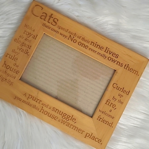 Cat Kitty Kitten Pet Wooden Engraved 4"x6" Photo Picture Frame Unbranded - Picture 8 of 13